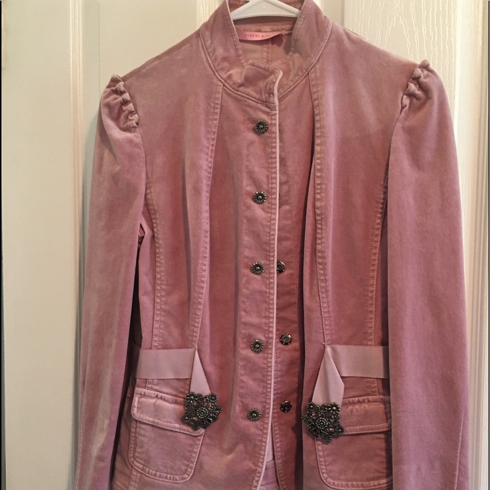 Gianni Bini pink velveteen jacket